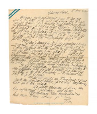 a handwritten letter written in cursive handwriting on a piece of paper