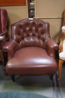 Fauteuil Chesterfield - cuir marron
