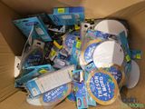 a cardboard box full of items that are in it