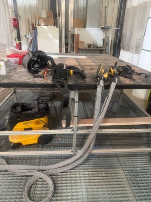 a picture of a workbench with tools on top of it