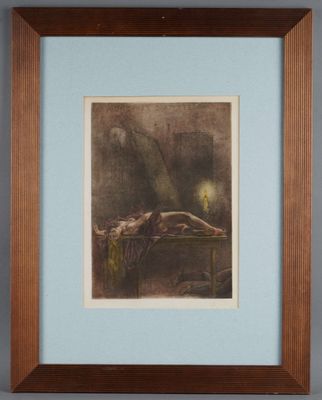 an image of a painting of a woman laying on a bed