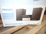 packaging for the philips relax to great music speaker system
