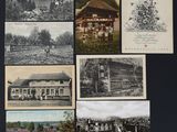 plusieurs cartes postales anciennes représentant différents types de maisons et de bâtiments