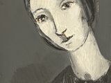 tableau représentant une femme vêtue d'une robe noire et portant un turban sur la tête