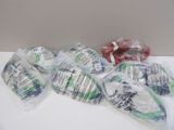 many bags of food that are sitting on a table