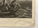 a drawing of a man and a woman in a boat