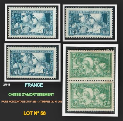 four different postage stamps of france with the image of a man and woman