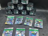many packets of marijuana sitting on a table
