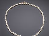 a cultured pearl and diamond necklace