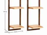 les dimensions des étagères sont indiquées pour chacune d'entre elles