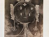 drawing of a black and white picture of a face in a mirror