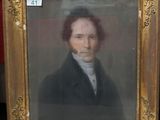 painting of a man in a black coat and white shirt
