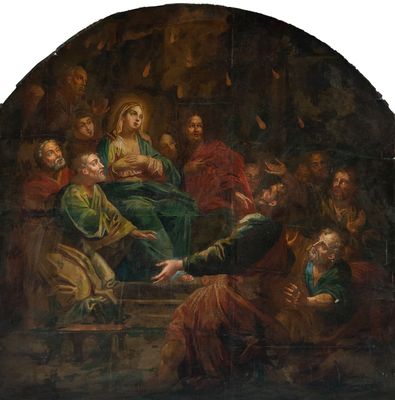 an image of a painting of a group of people in a cave