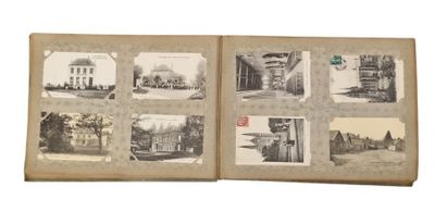 an old book with pictures of buildings and buildings on it