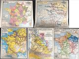 six maps of france and france in four different languages