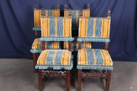 Suite de quatre hautes chaises en bois sculpté et teinté, le… (photo 2)