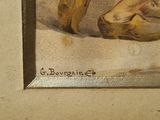 a picture of a painting of a woman sitting on a chair
