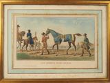 peinture d'un groupe d'hommes à cheval dans un champ