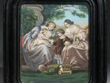 a picture of a picture of a family in a park