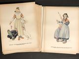 an open book with two illustrations of a woman and a child