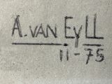an image of a van evil sign on a sidewalk