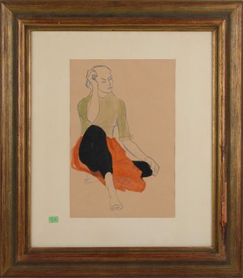 une image d'un tableau représentant une femme assise sur une chaise
