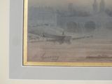 a picture of a painting of a boat in the water
