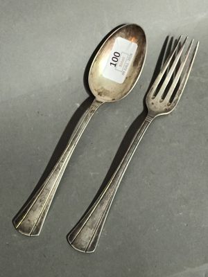 two spoons and a fork on the table
