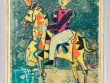 une image d'un tableau représentant un homme à cheval