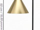 the height of a table lamp with a cone shade on top of it