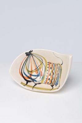 an image of a white bowl with a colorful design on it
