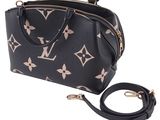 louis vuitton black monograme leather handbag with gold hardware