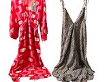 deux robes pour femmes sur un cintre et une robe sur un cintre