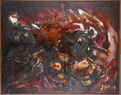 Tableau HST -Composition- signé *HECQ E.