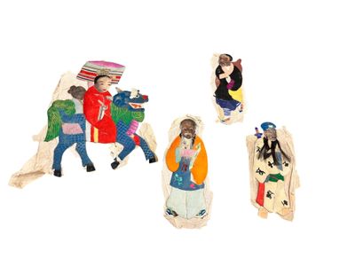 CHINE, début du XXe siècle Ensemble de quatre figures en car…