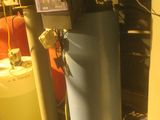 a water heater that is next to a wall