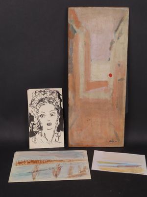 Charles KIFFER (1902-1992). Lot comprenant : 1 huile sur pan…