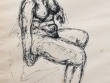 an image of a drawing of a woman sitting on a chair