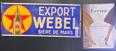 une affiche accrochée au mur sur laquelle on peut lire « export weber bière de mars »