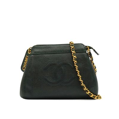 chanel black leather chain shoulder bag
