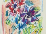 dessin représentant un bouquet de fleurs sur lequel figure une citation
