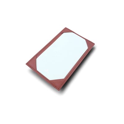 porte-cartes de visite en cuir avec miroir, couleur rouge