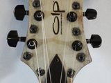 the neck of an electric guitar with the number six on it