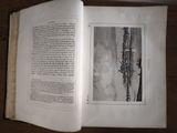 an open book with a picture of a train on it