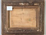an old picture of a wooden frame with a piece of writing on it