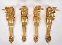 Suite de quatre appliques Napoléon III de style Louis XVI en…