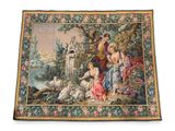 une image représentant une tapisserie sur laquelle figurent des enfants et des animaux