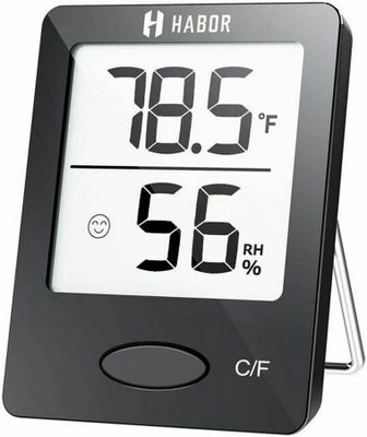 une image représentant un thermomètre numérique muni d'une horloge