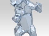 an image of a low polygonal bear standing on its hind legs
