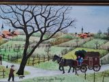 une photo d'une photo d'un tableau représentant une scène de vie à la ferme